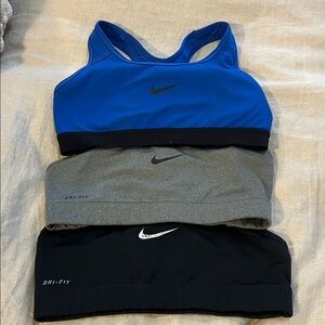 Nike Dri-FIT Sports Bra Set in Blue, Gray, and Black